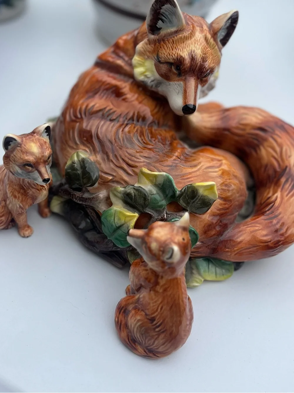 Fox Family Porcelain Salt and Pepper shakers